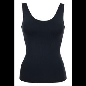 Rhonda Shear Women's Seamless Tank Top with Shelf Bra Black - Regular